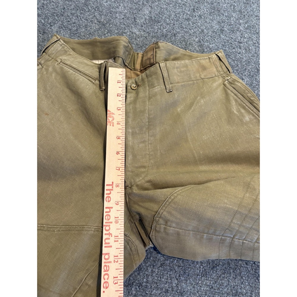 Vintage Jodhpur Pants Mens Medium Khaki Canvas Riding Breeches Button Leg 40s - Picture 13 of 14